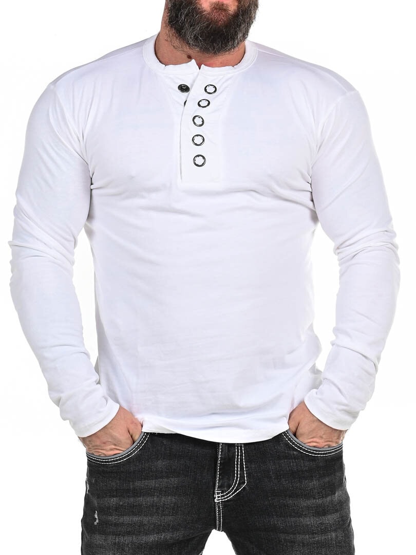RD Button Longsleeve - Hvit