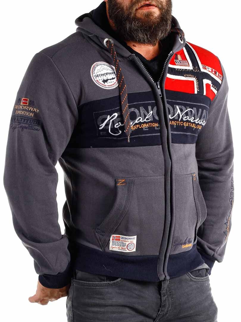 Geo Norway Hettegenser - Mørkegrå