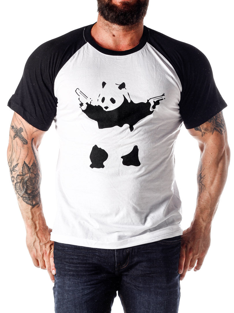 Banksy´s Graffiti Panda  T-skjorte - Hvit/Svart