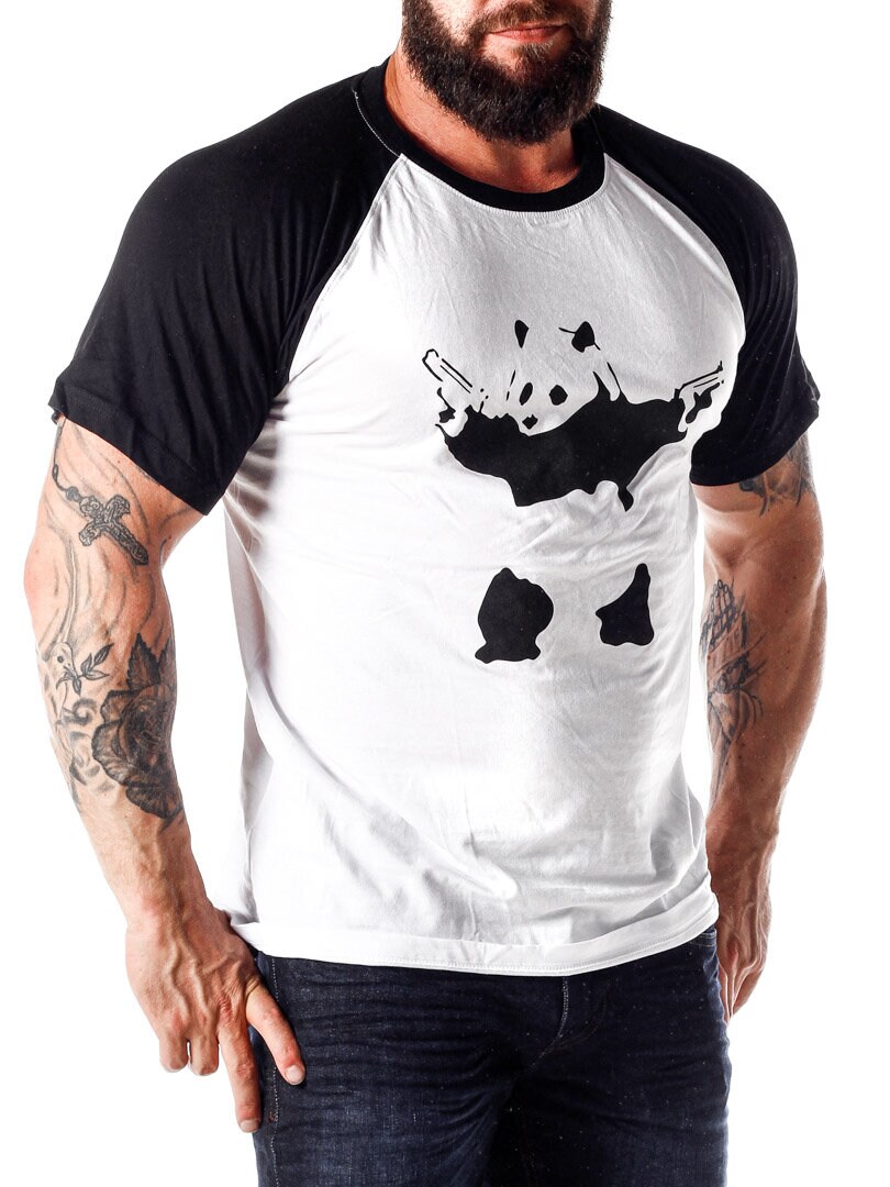 Banksy´s Graffiti Panda  T-skjorte - Hvit/Svart