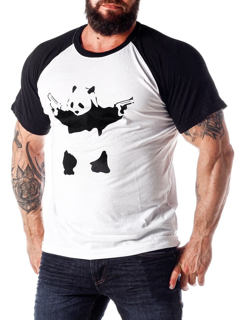 Banksy´s Graffiti Panda  T-skjorte - Hvit/Svart