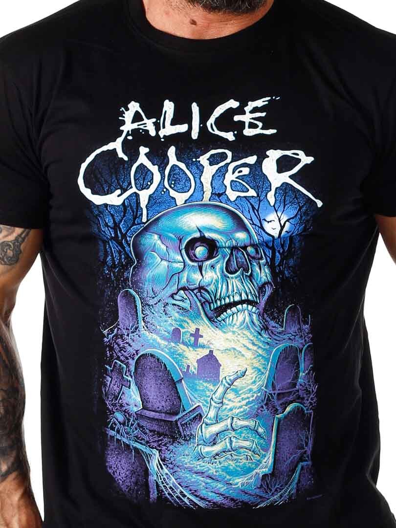 Alice Cooper Graveyard Blue T-skjorte - Svart