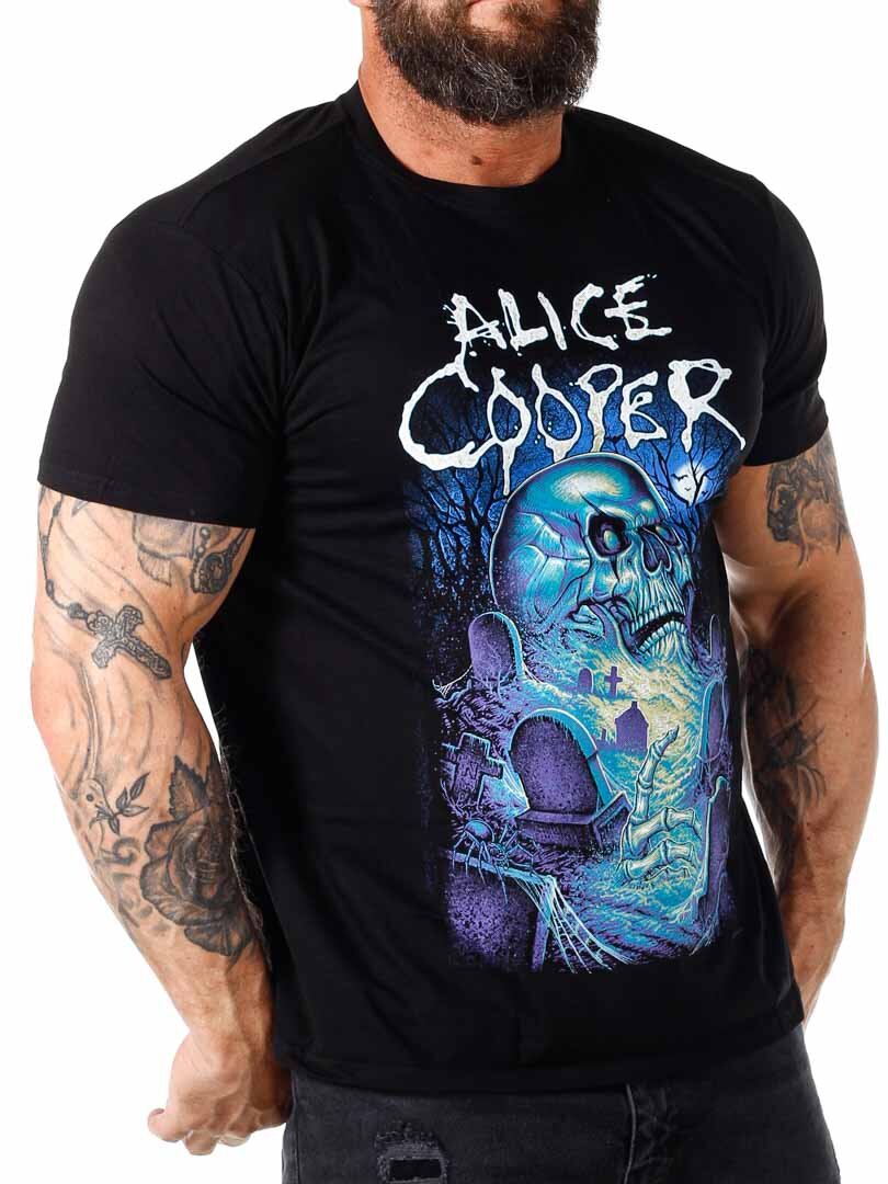 Alice Cooper Graveyard Blue T-skjorte - Svart