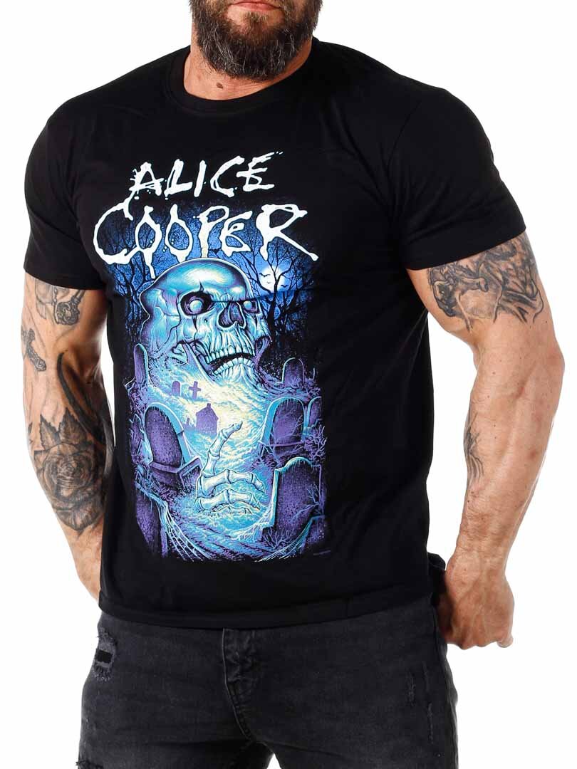 Alice Cooper Graveyard Blue T-skjorte - Svart