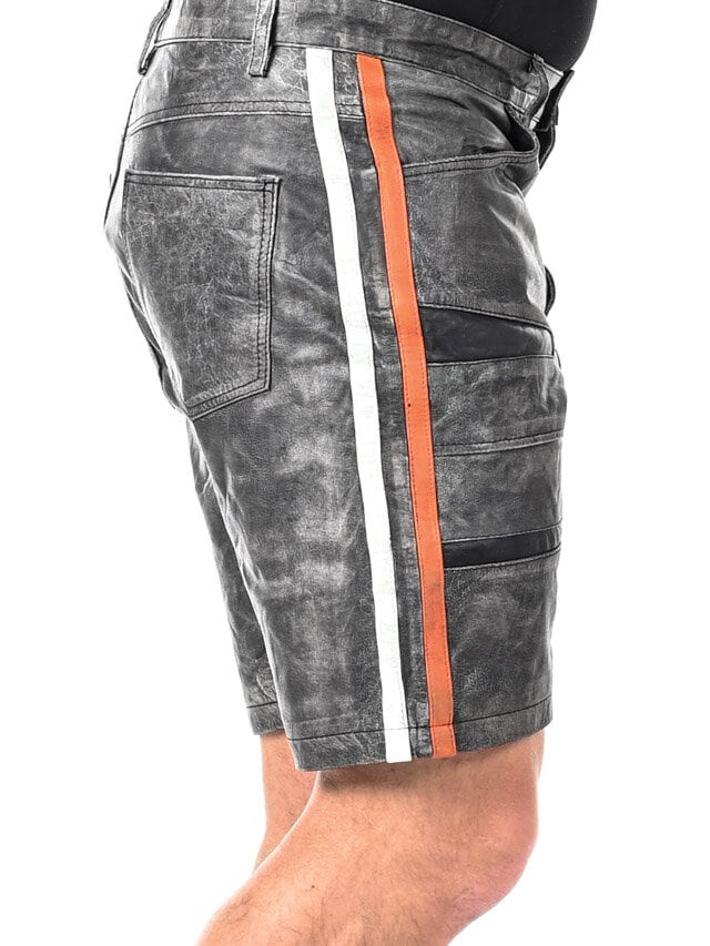 RD Steel Real Leather Shorts - Grå