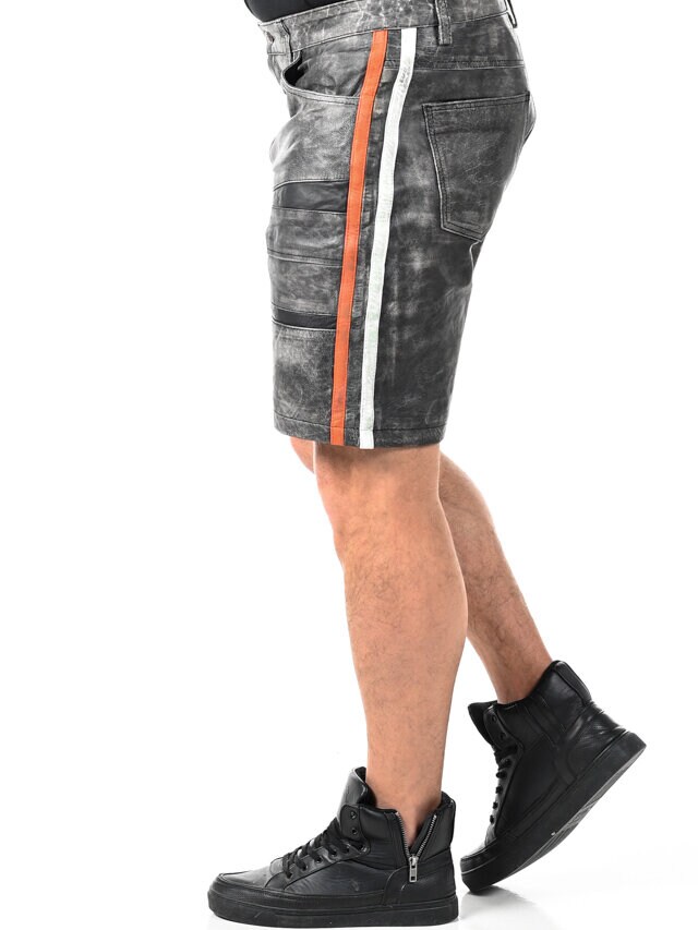 RD Steel Real Leather Shorts - Grå