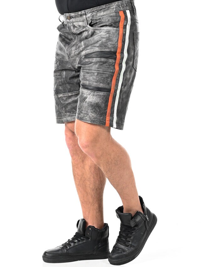 RD Steel Real Leather Shorts - Grå