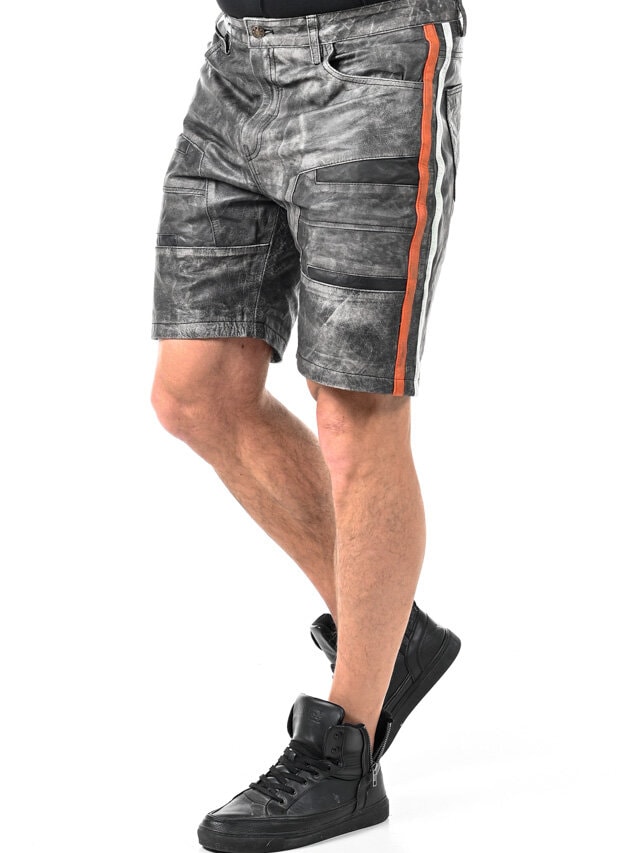 RD Steel Real Leather Shorts - Grå