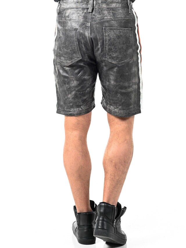 RD Steel Real Leather Shorts - Grå