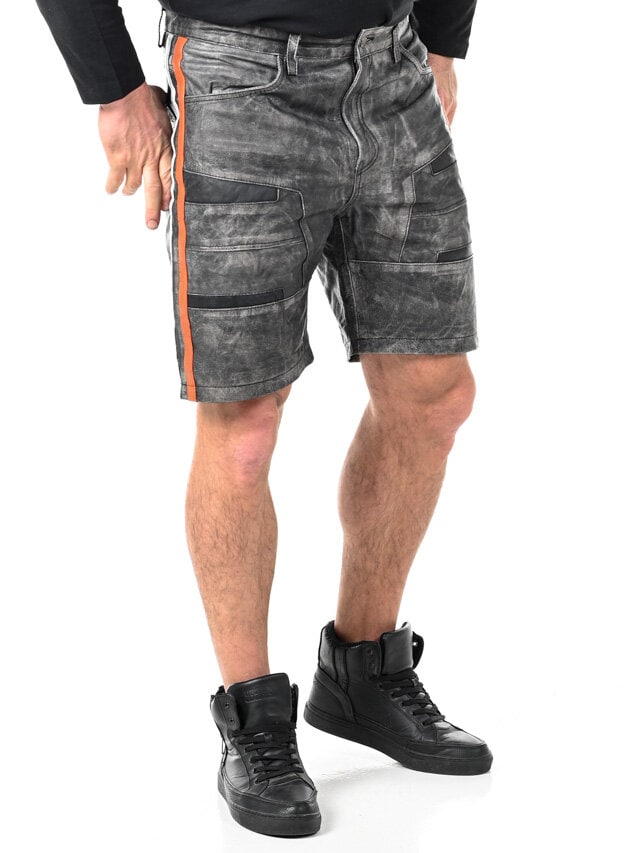 RD Steel Real Leather Shorts - Grå