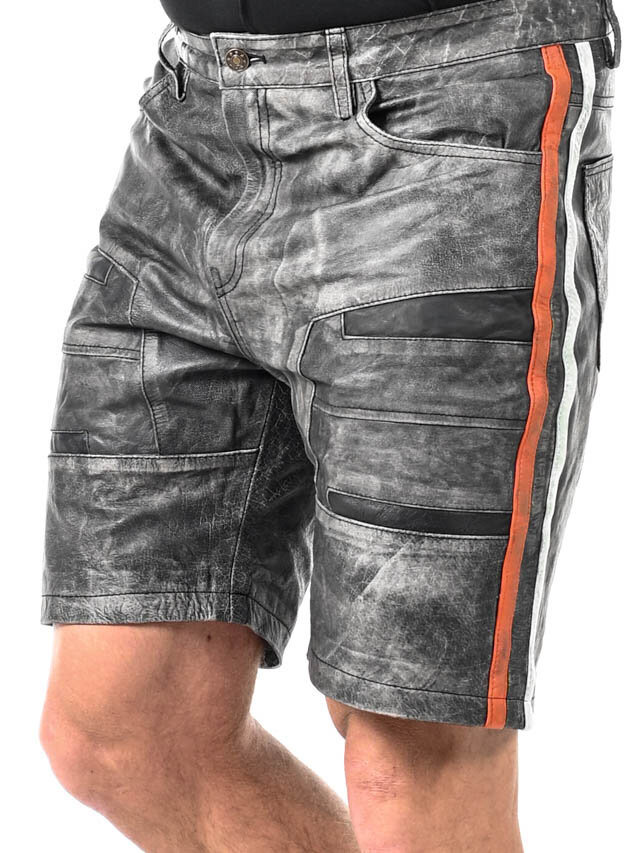 RD Steel Real Leather Shorts - Grå