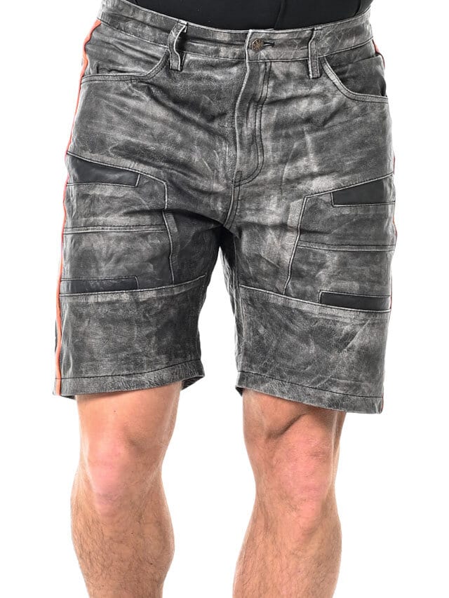 RD Steel Real Leather Shorts - Grå