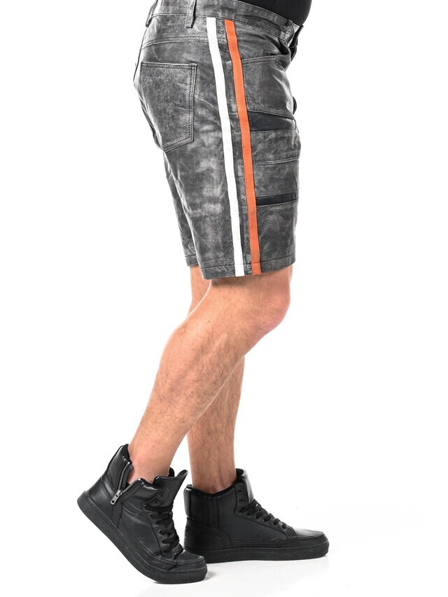 RD Steel Real Leather Shorts - Grå