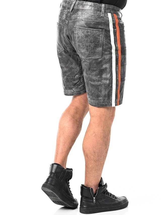 RD Steel Real Leather Shorts - Grå