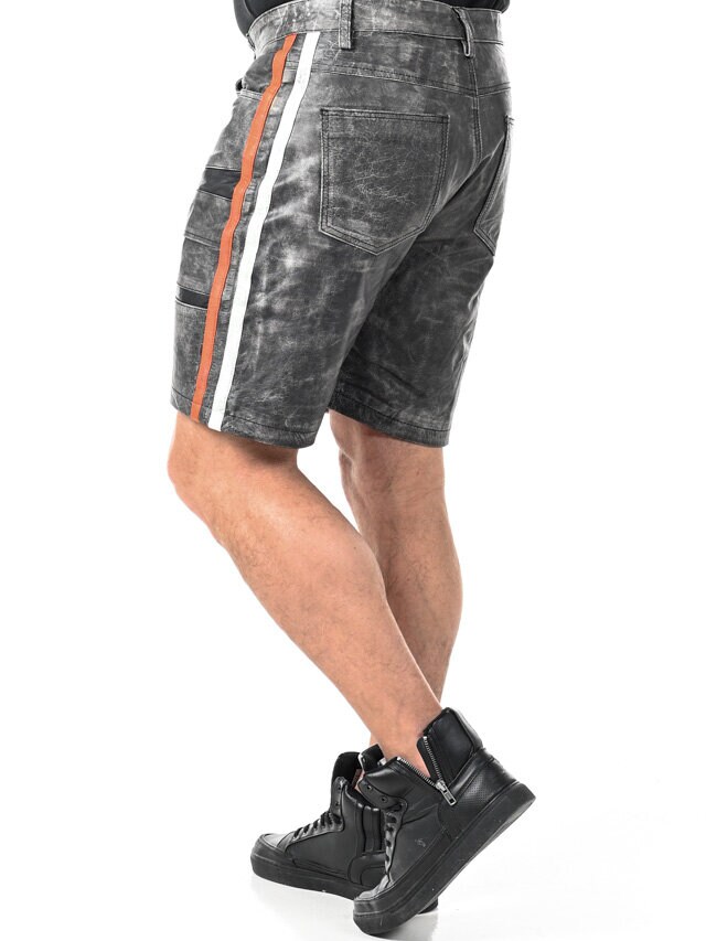 RD Steel Real Leather Shorts - Grå
