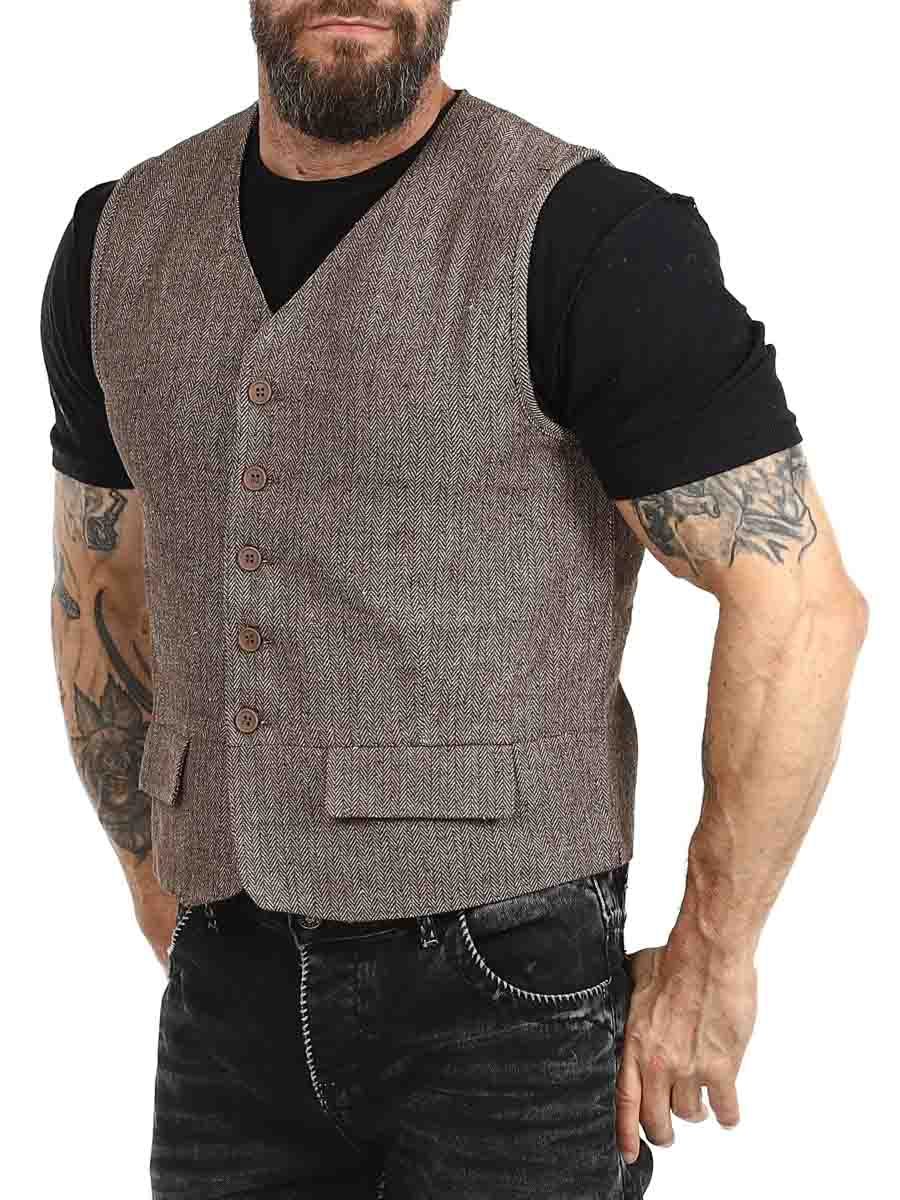 King Kerosin Vintage Herringbone Vest_2.jpg