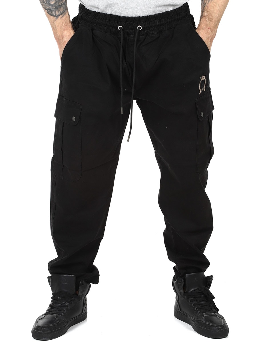 Loose Fit SikSilk Cargo pants 27979- Black_1.jpg