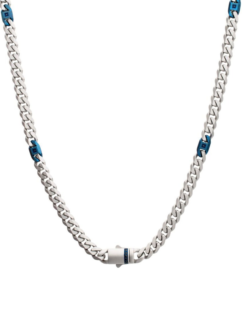 Ocean Steed Beveled Cuban Inox Halsband - Silver 1.jpg