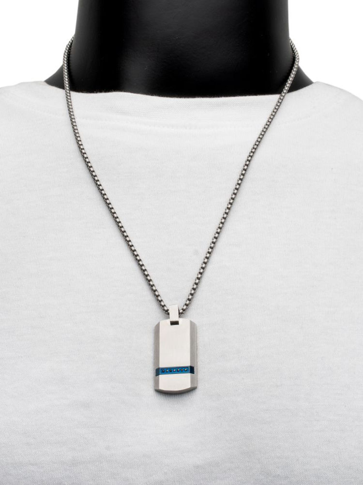 Ocean Steed Beveled Strip Inox Halsband - Silver 9.jpg