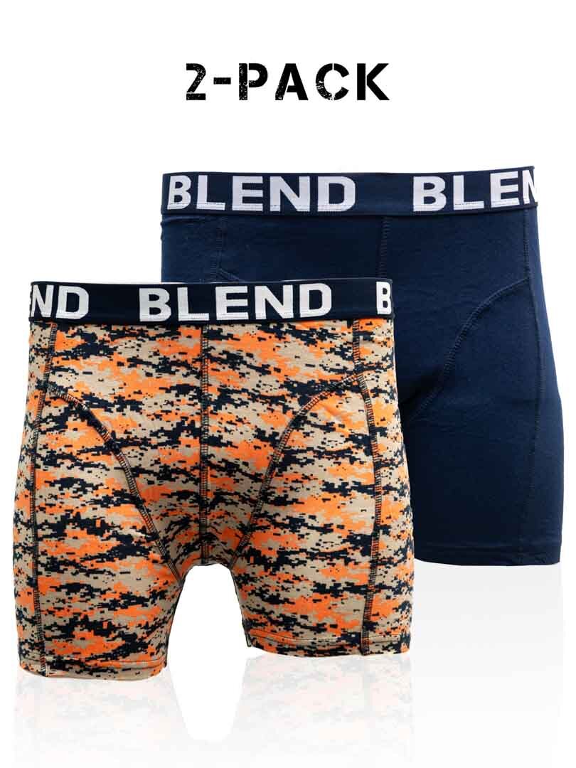 2 Pack Blend Boxer - Blå/Orange