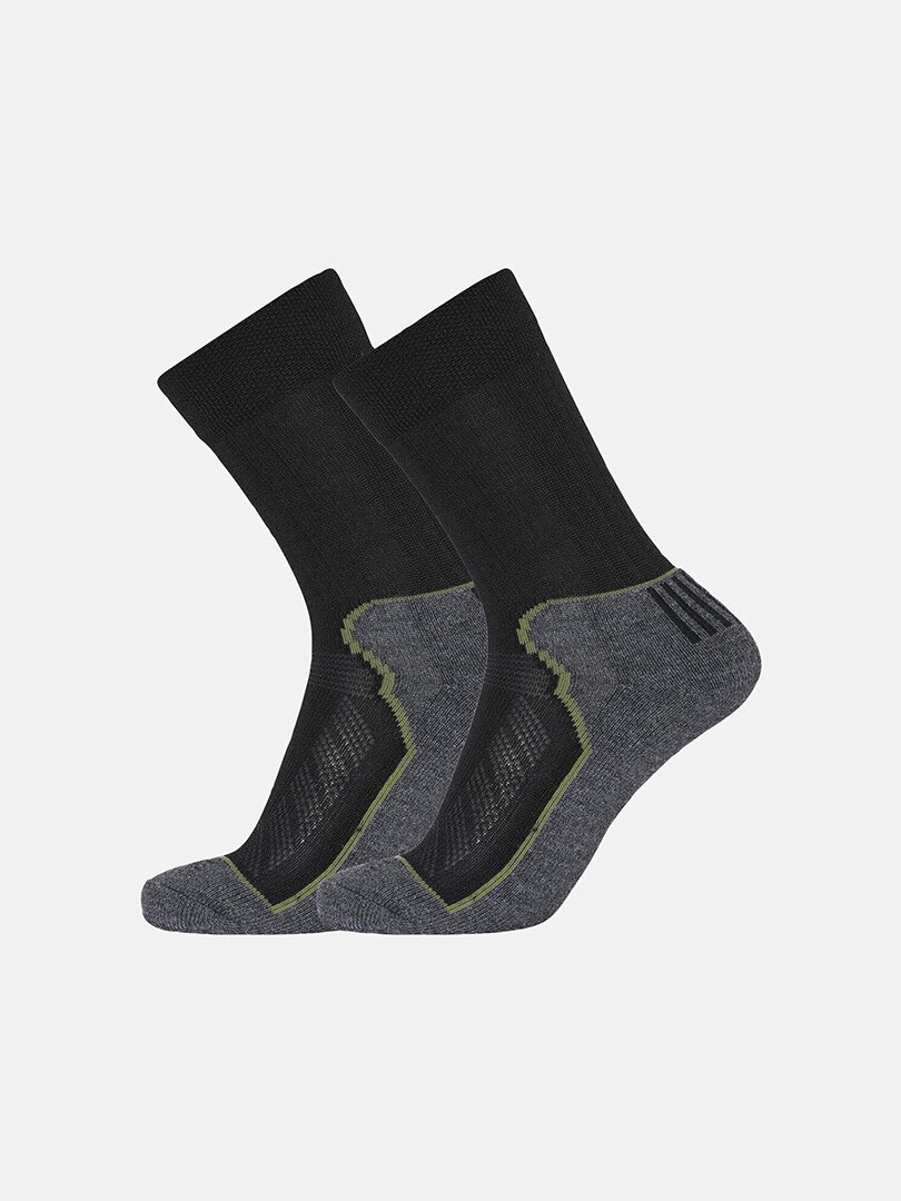2-Pack Dovre Organic Wool Sokker - Svart/Grå