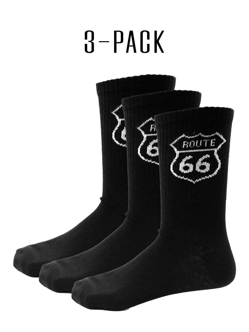 RD 3-Pack Route 66 Sokker - Svart
