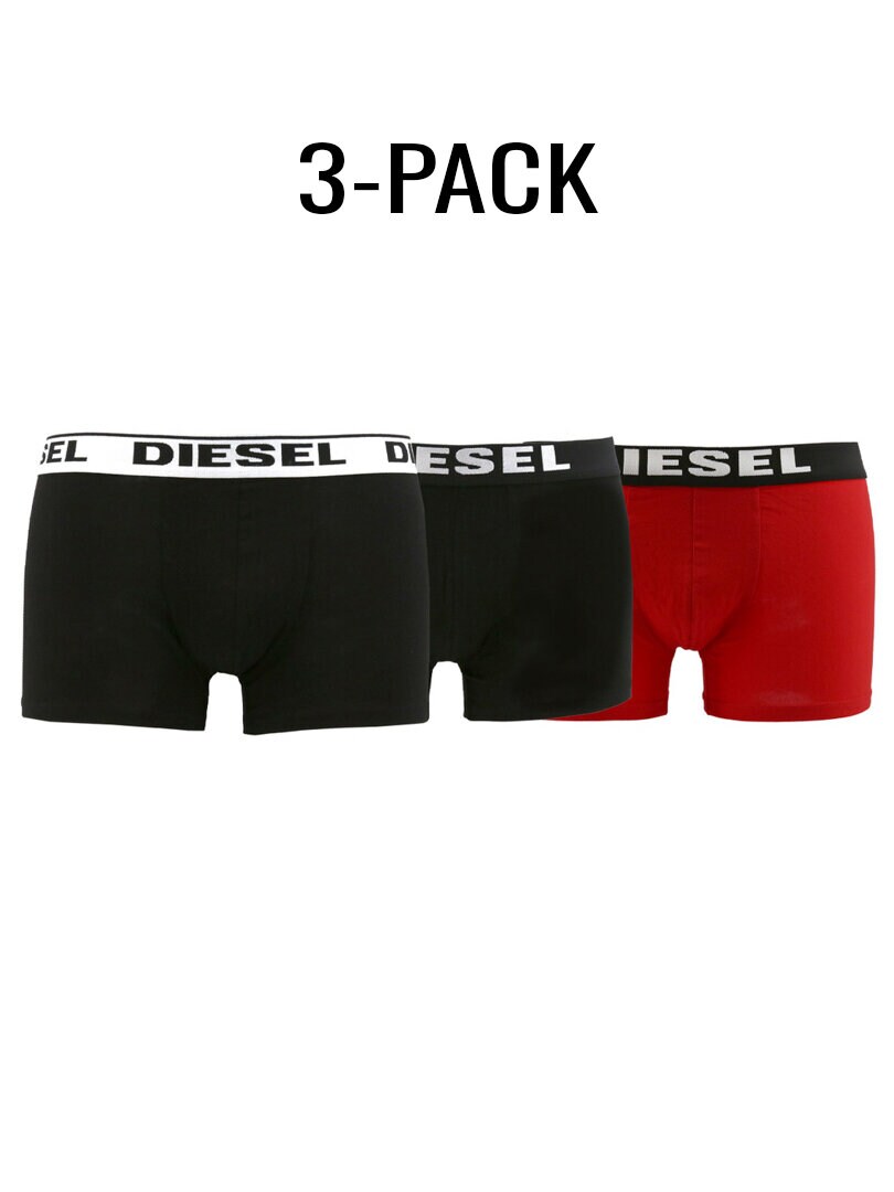 3-Pack Diesel Original Boxere - Svart/Rød