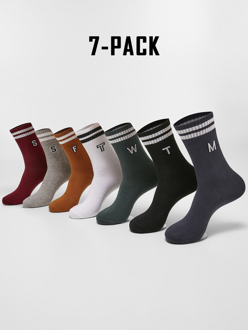 7-pack Ukedager Sokker - Multicolor