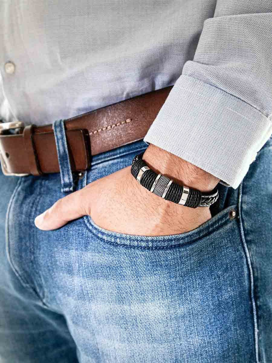 Serasar Ring Leather Armband b028 2.jpg