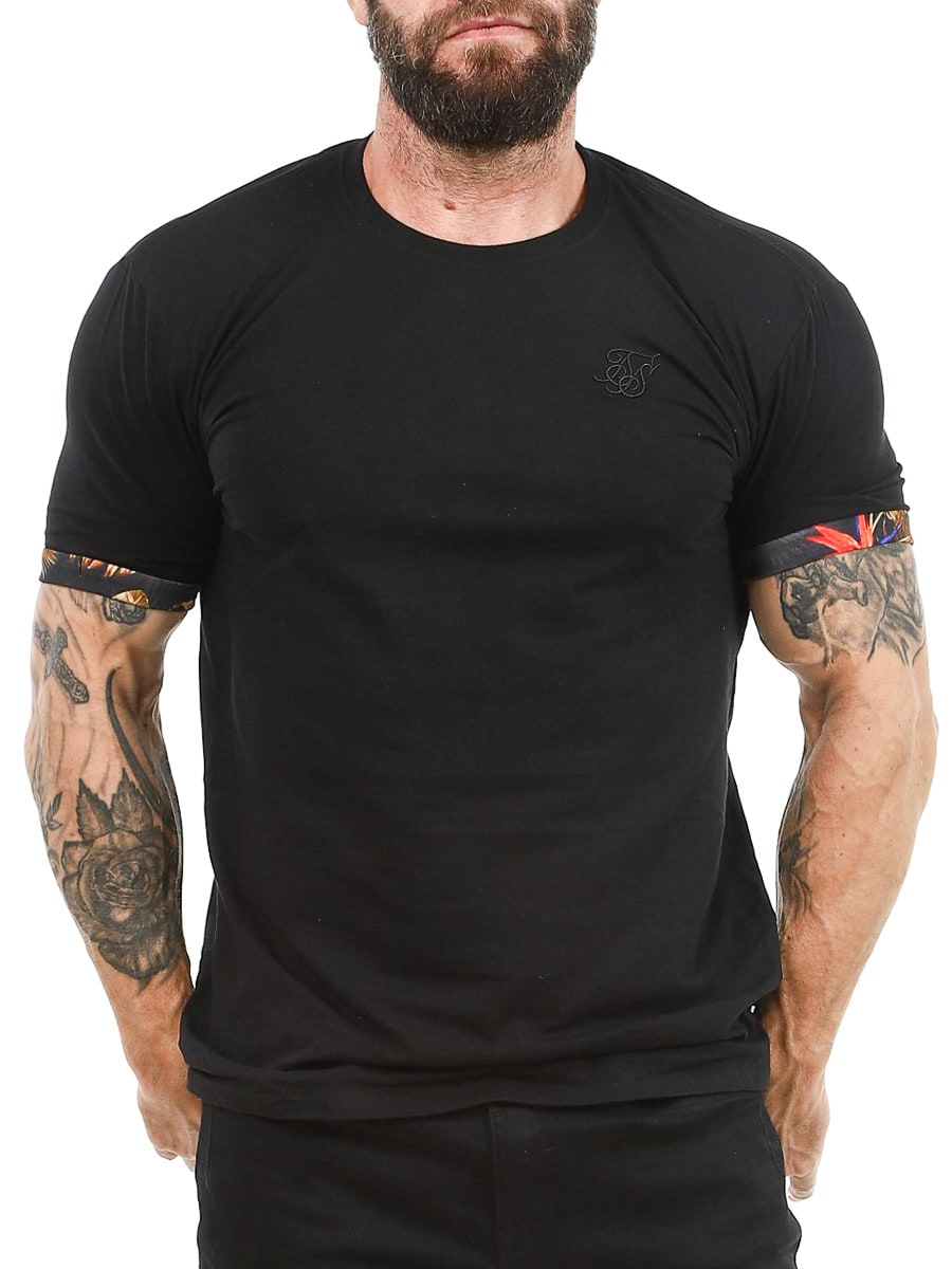 SikSilk Roll Sleeve T-shirt Black-5.jpg