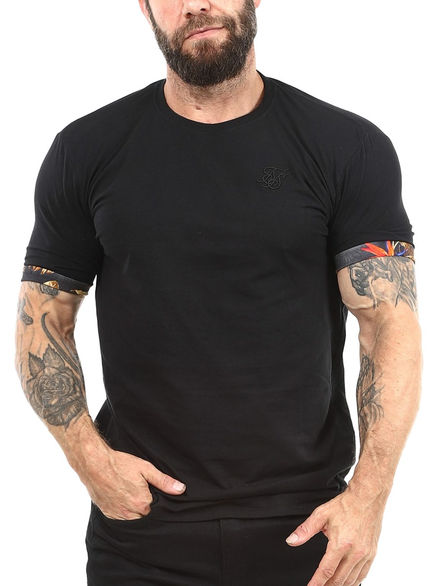 SikSilk Roll Sleeve T-shirt Black-6.jpg