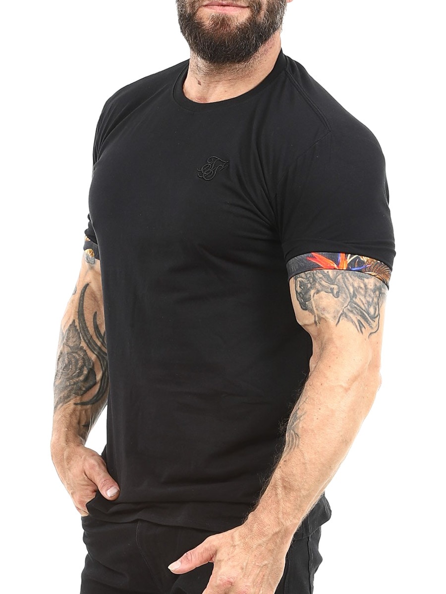 SikSilk Roll Sleeve T-shirt Black-7.jpg