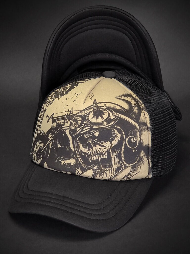Hyraw Skull Bike Caps - Svart
