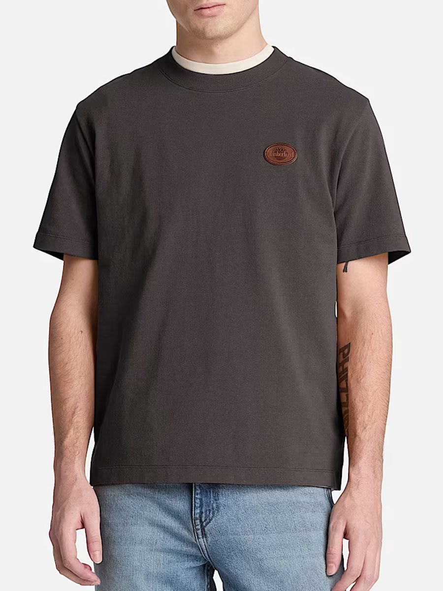Timberland Leather Badge T-shirt - Svart 1.jpg