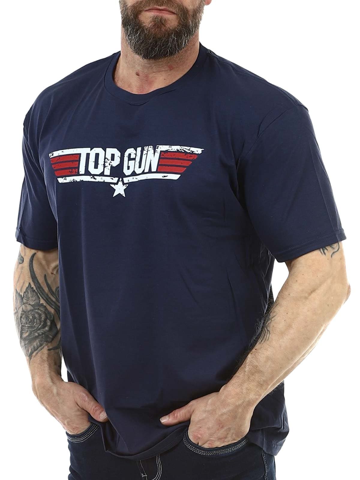 Top Gun Distressed Logo T-shirt blue _3.jpg