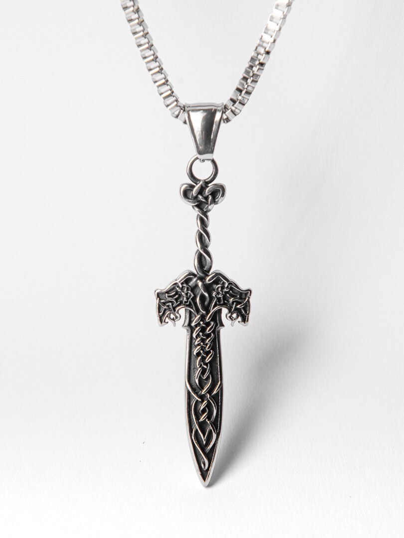 Tribal Sword Halskjede - Sølv
