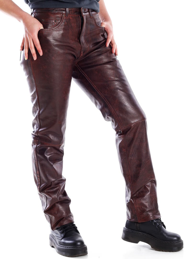 D12 Athena Skinnbukse - Dirty Red