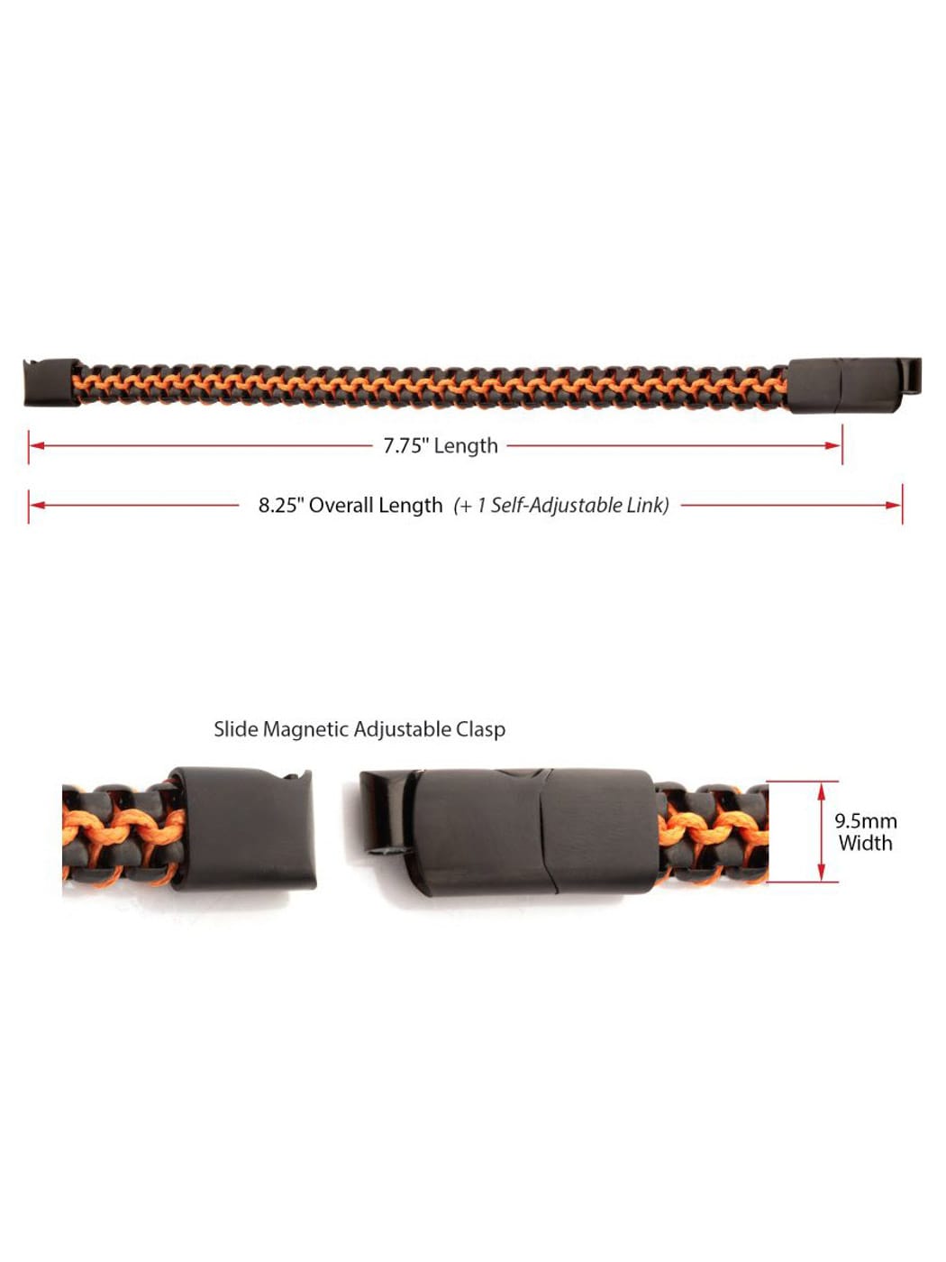 Wax Cord Inox Armband Orange_4.jpg