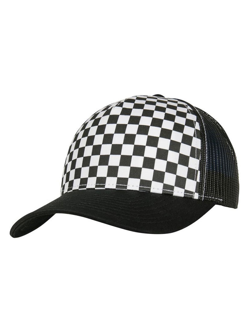 Check Retro Trucker Cap - Svart/Hvit