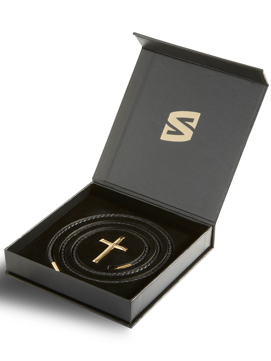 X-N012-gold Serasar Cross Leather Halsband 1.jpg