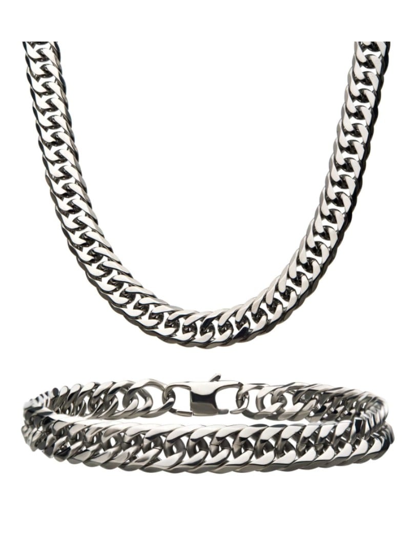 Double Chain Inox Halskjede/Armbånd - Silver