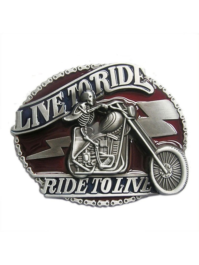 Live to Ride Motorsykkel Beltespenne - Sølv/rød