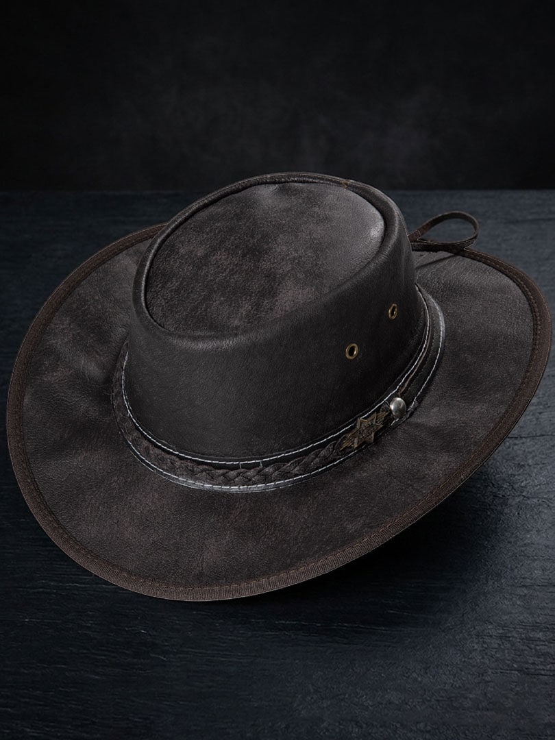 blacke leather cowboy hat .jpg