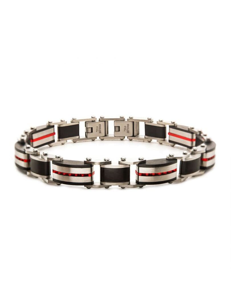 Plated Dante Inox Armbånd - Svart/Rød