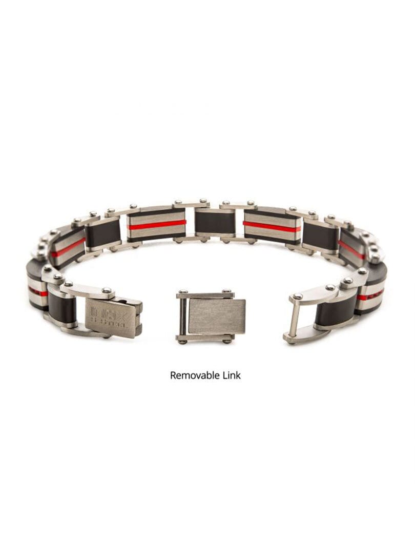 Plated Dante Inox Armbånd - Svart/Rød