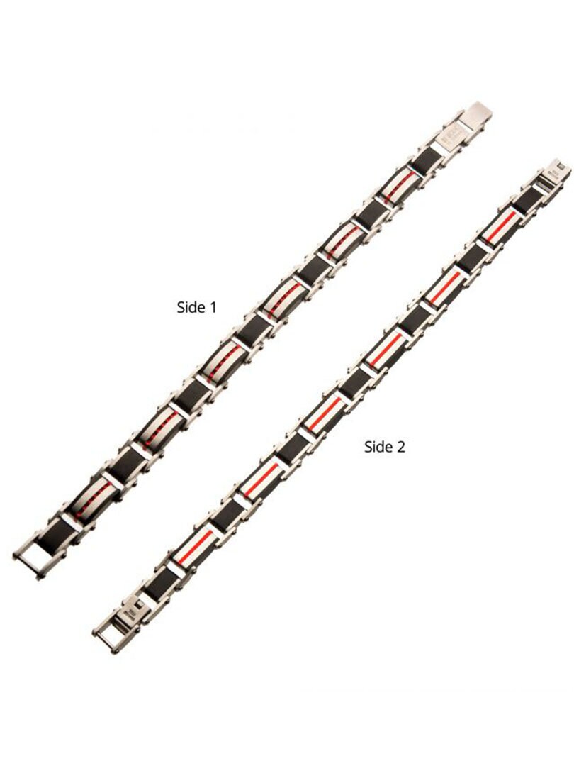 Plated Dante Inox Armbånd - Svart/Rød
