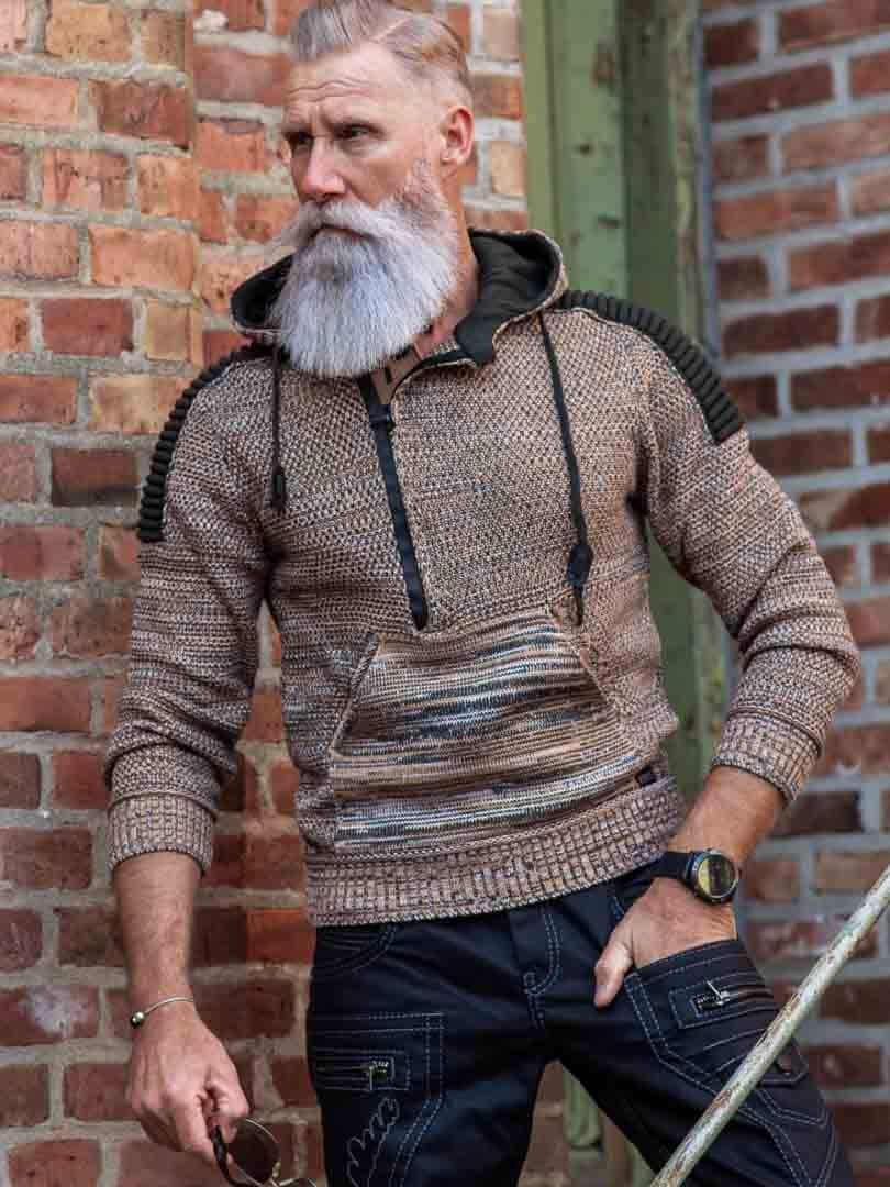 Artemis Strikkegenser - Camel/Grøn