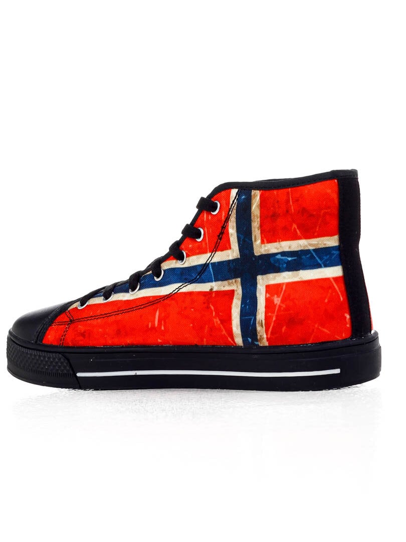 High Top Norsk Flagg Sneakers - Svart