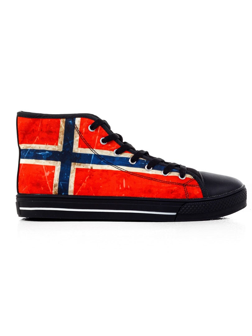 High Top Norsk Flagg Sneakers - Svart