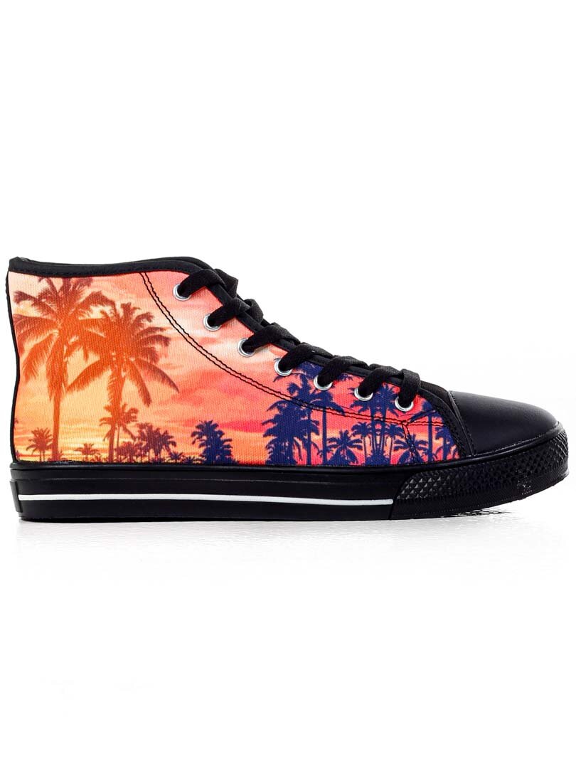 High Top Palmtree Sneakers - Svart